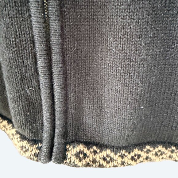 Paul Harris Design Fair Isle Zip Cardigan Sweater Navy Mauve Vintage 90s Size L - Picture 4 of 7